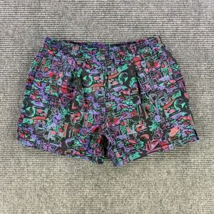 Vintage Nike Swim Trunks Mens Small Abstract Print Purple Green Water Shorts